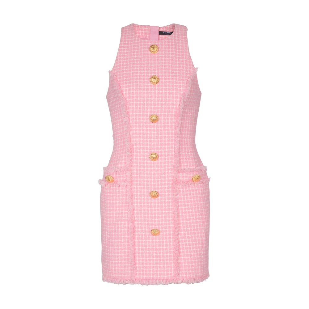 Balmain Gingham tweed dress