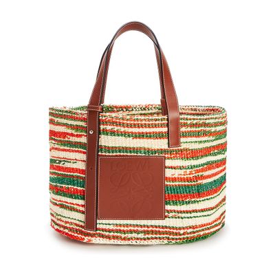 Loewe Paula's Ibiza striped raffia basket bag