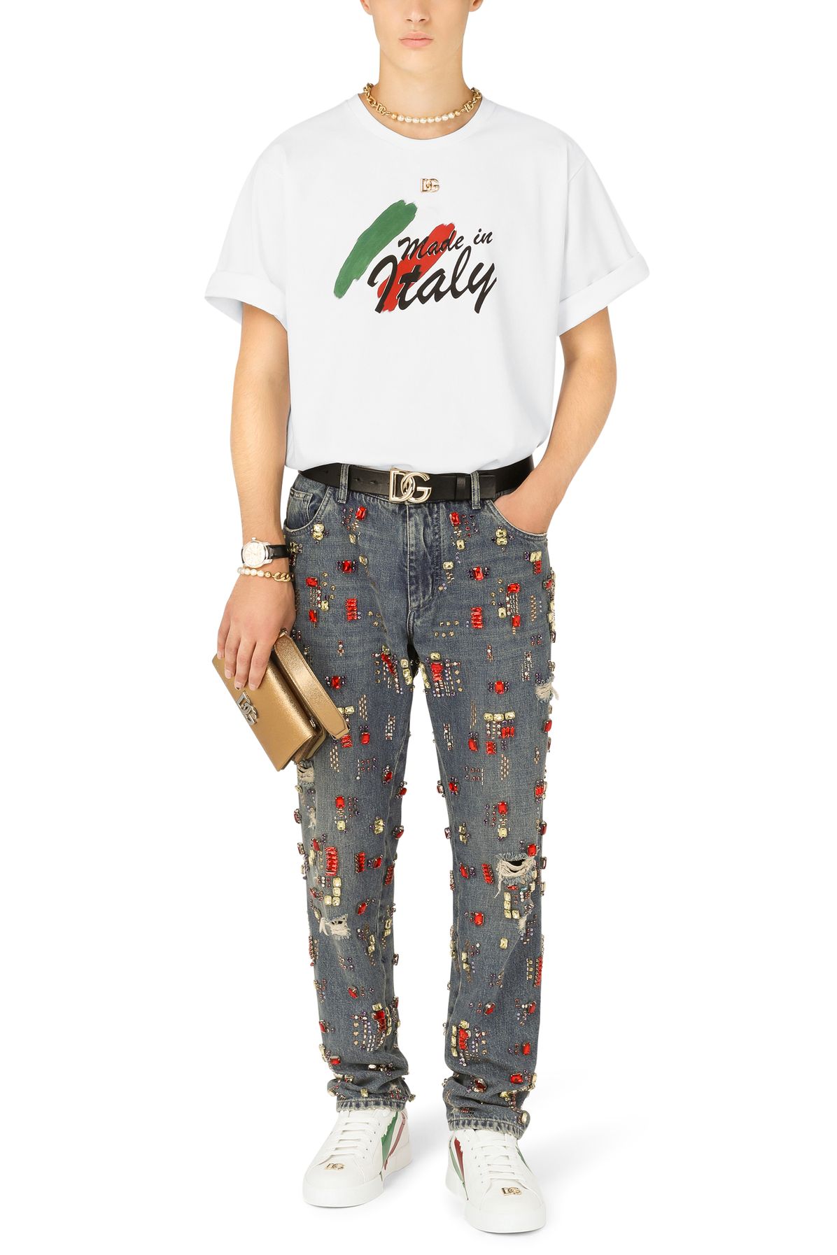 Dolce & Gabbana Technical jersey T-shirt with print