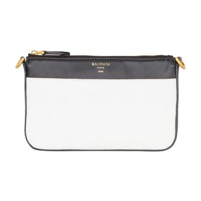 Balmain 1945 mini soft embossed bag with zipper