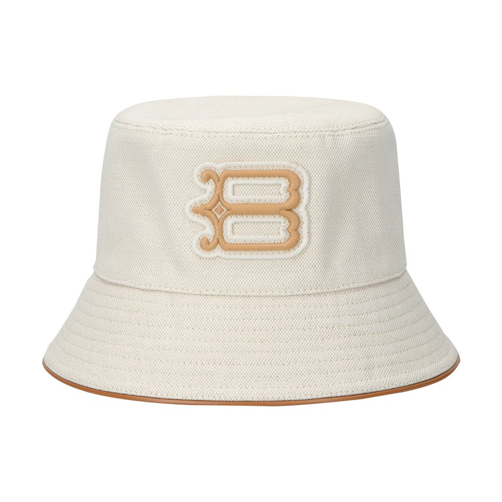 Borsalino Bucket with a leather-trimmed visor