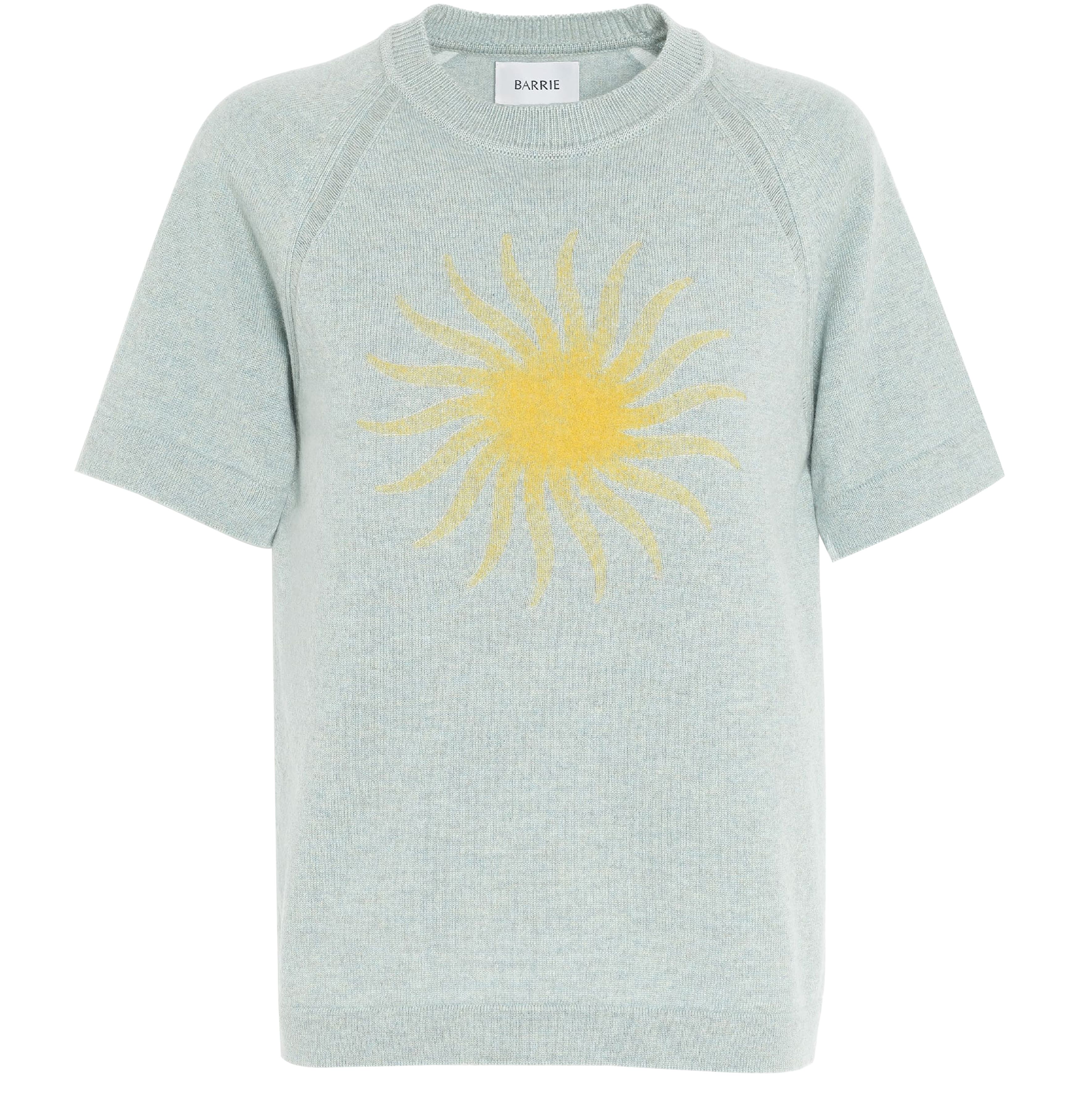 Barrie Short-sleeved cashmere top with sunburst motif