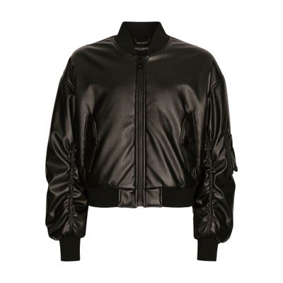 Dolce & Gabbana Eco-Leather Jacket With Logo Plaque