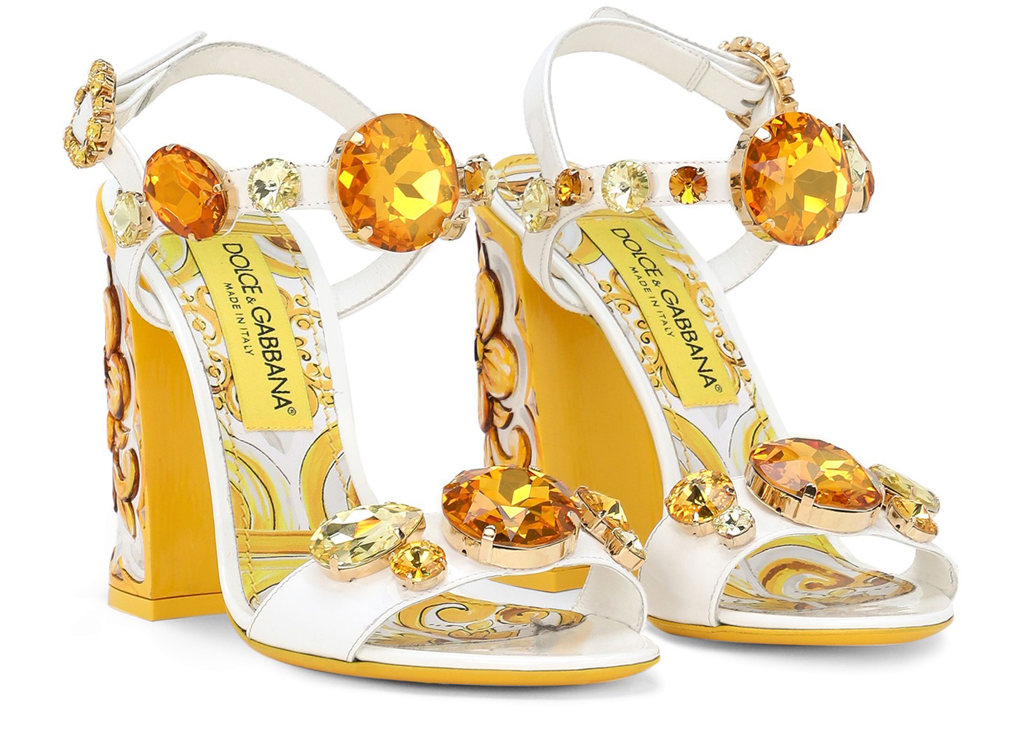 Dolce & Gabbana Painted heel leather sandals