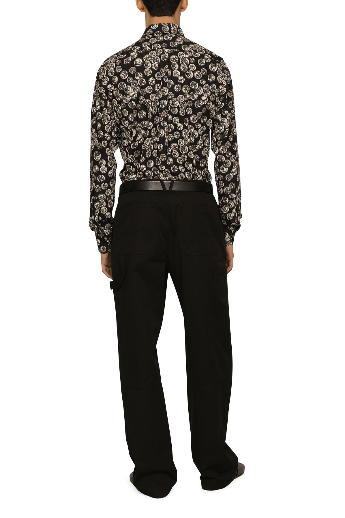 Dolce & Gabbana Martini Popeline Shirt with Coins Print