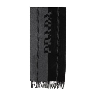 Prada Small wool scarf with jacquard logo