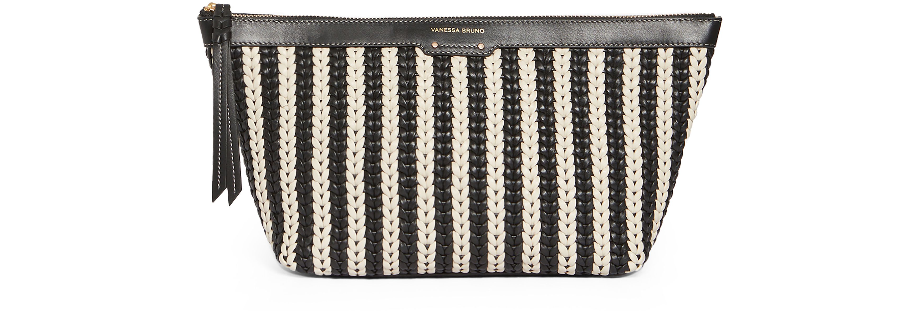  Woven leather clutch bag