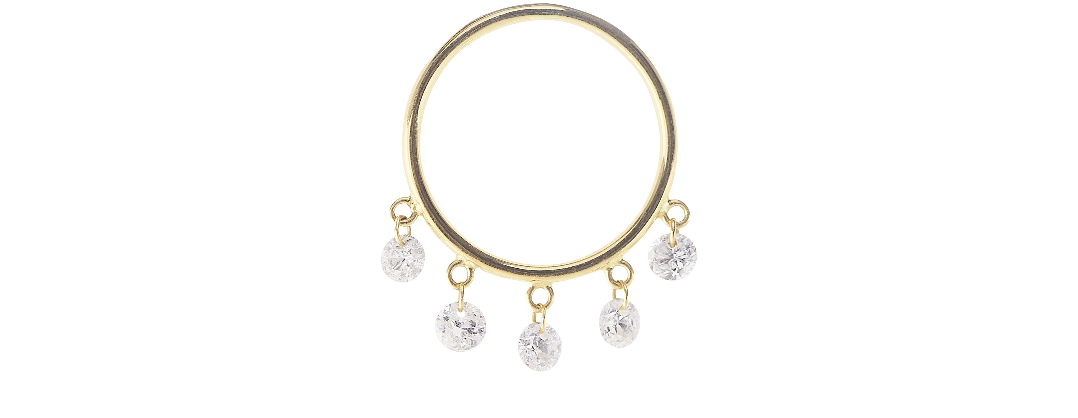 Persée Single earring Bohème mini 5 diamonds