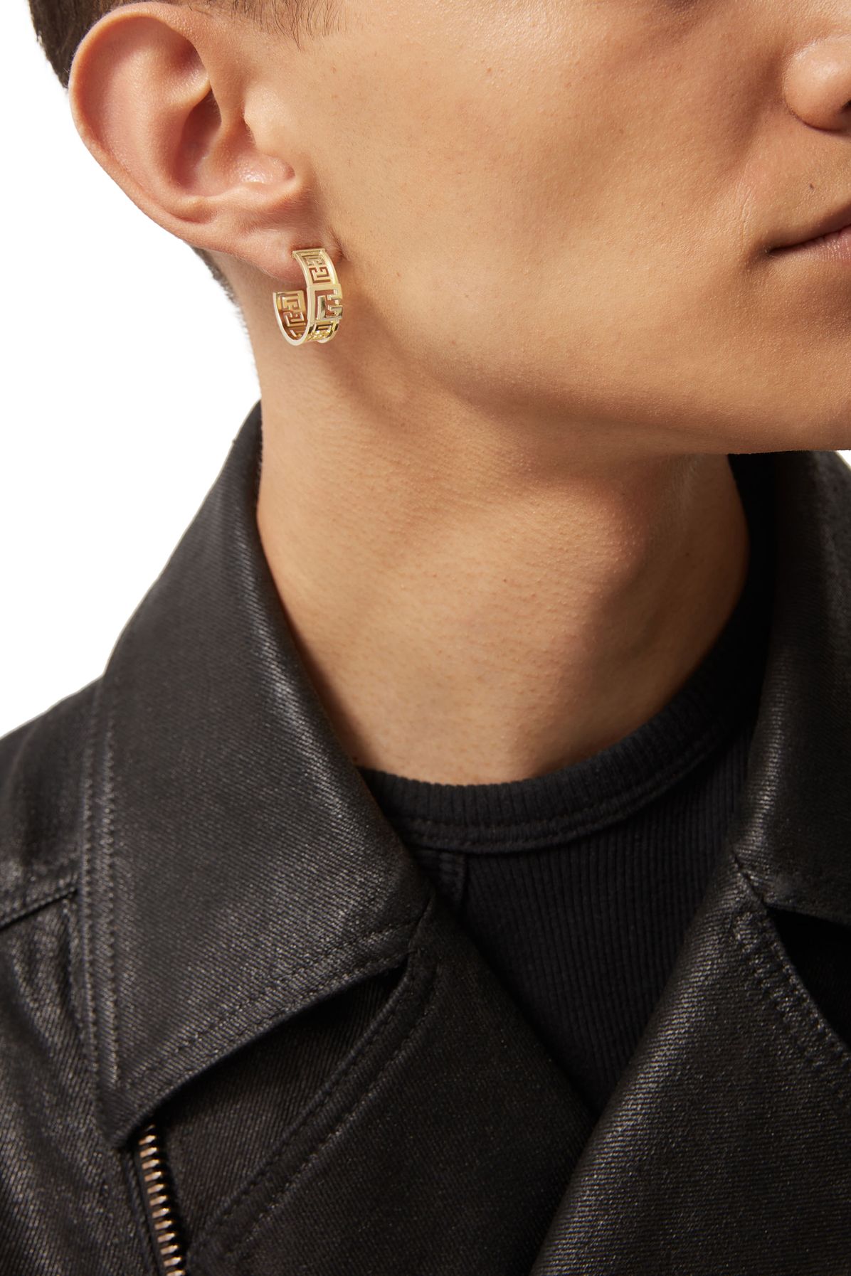 Balmain LABYRINTH FRIEZE SINGLE HOOP EARRING