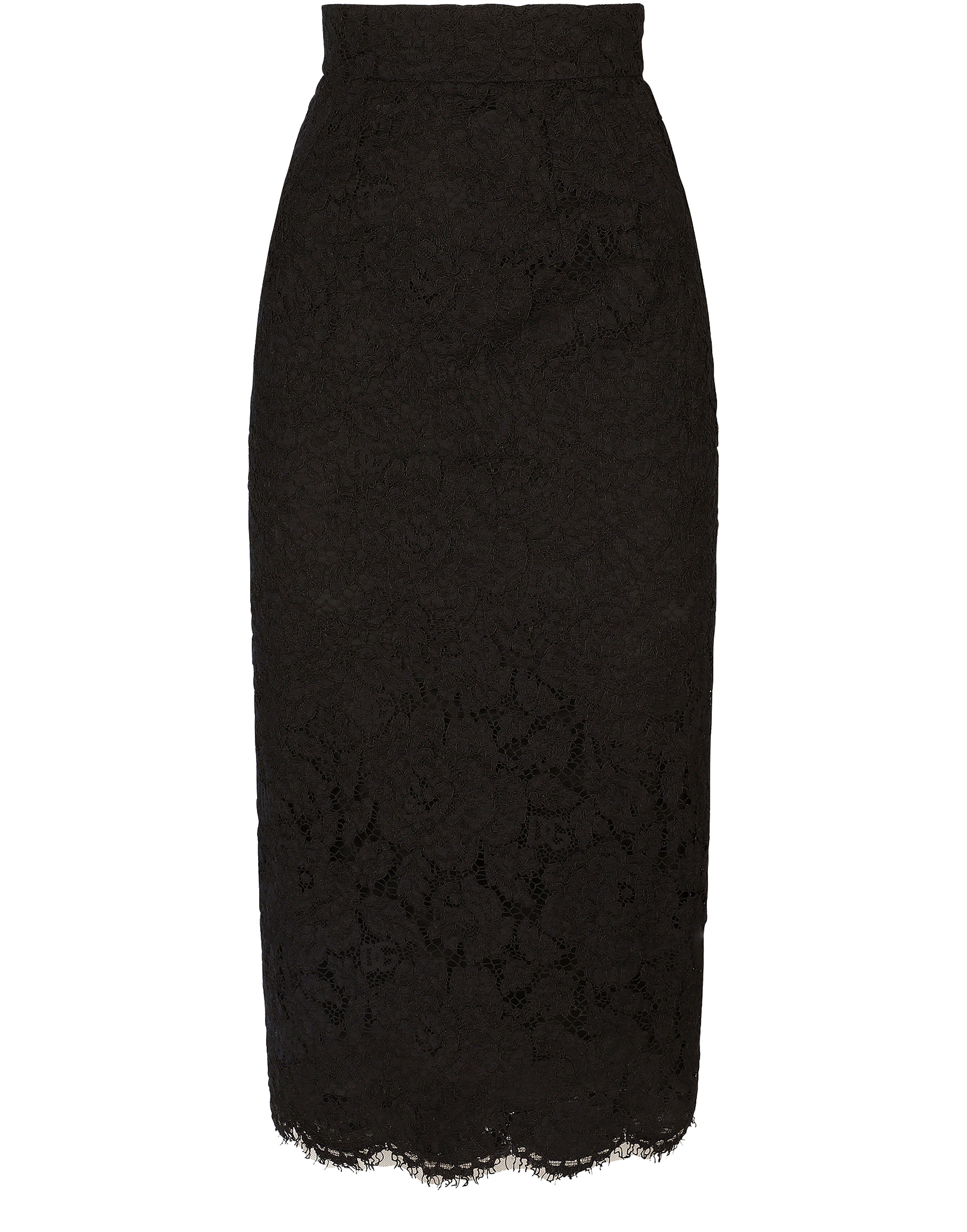 Dolce & Gabbana Branded stretch lace midi skirt