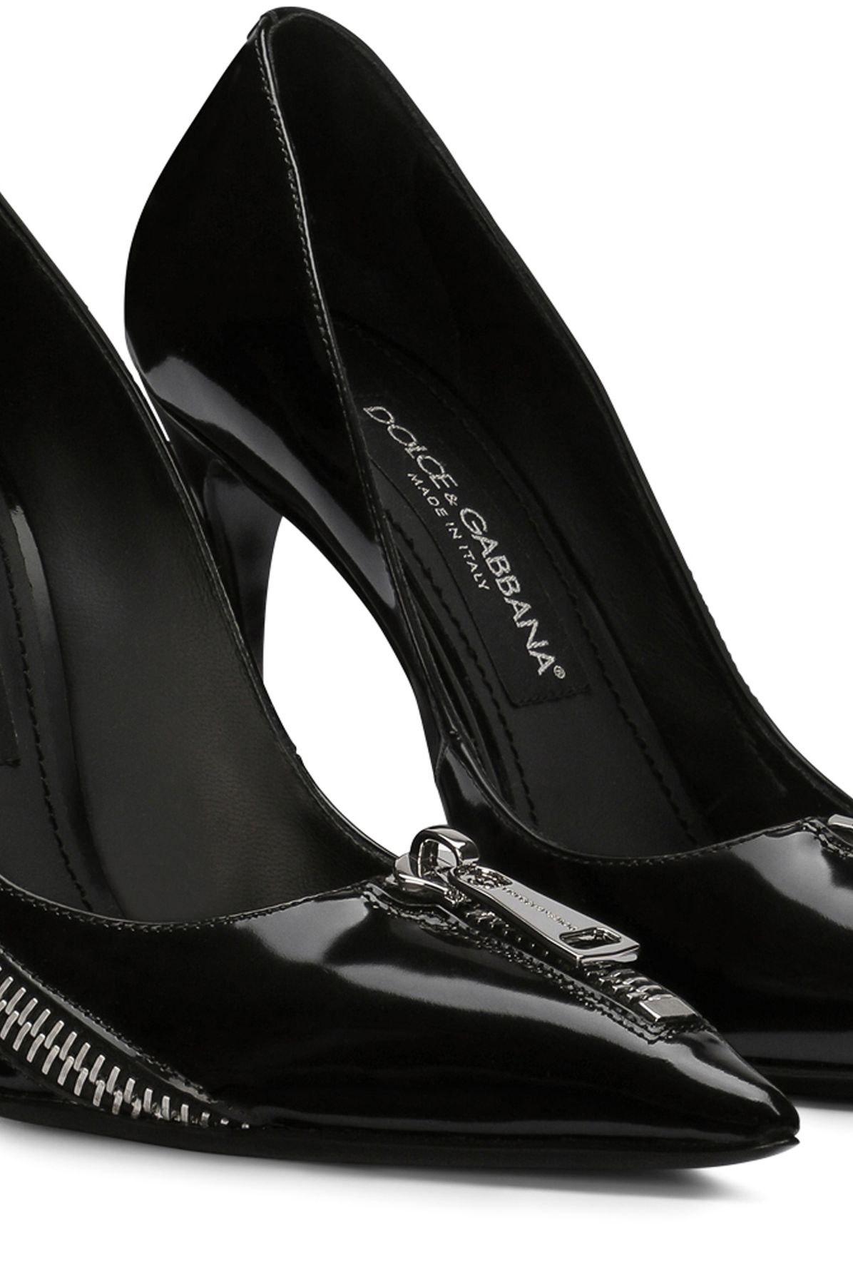 Dolce & Gabbana Polished calfskin pumps with zipper