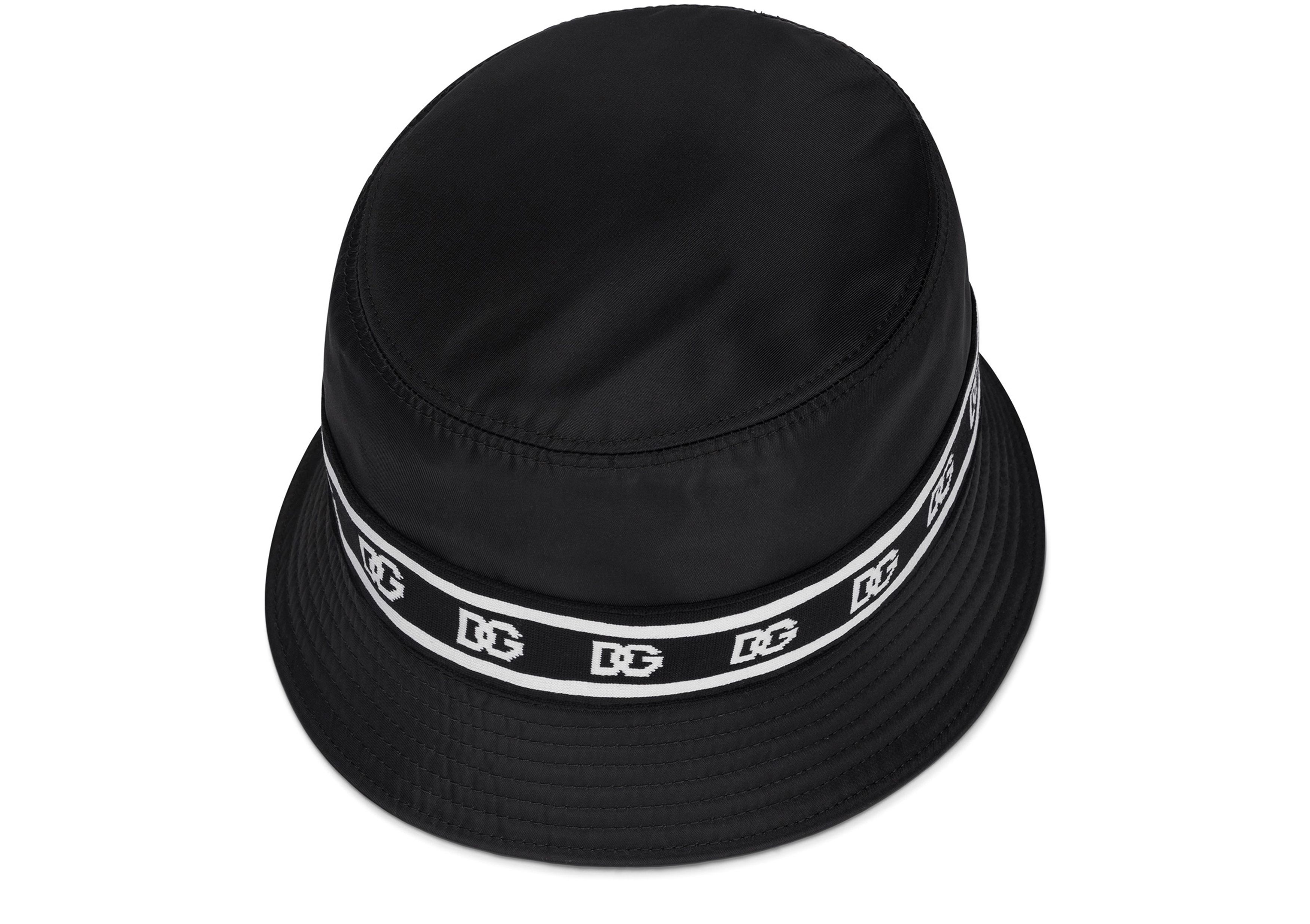 Dolce & Gabbana Nylon bucket hat with branded-band print