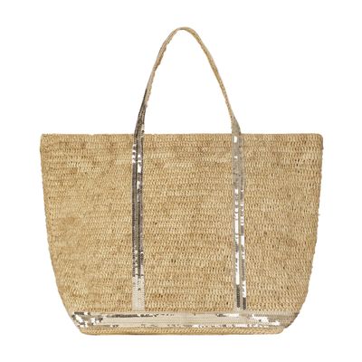  Raffia and sequins XL Cabas Tote