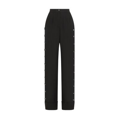 Dolce & Gabbana Piqué palazzo pants with buttons