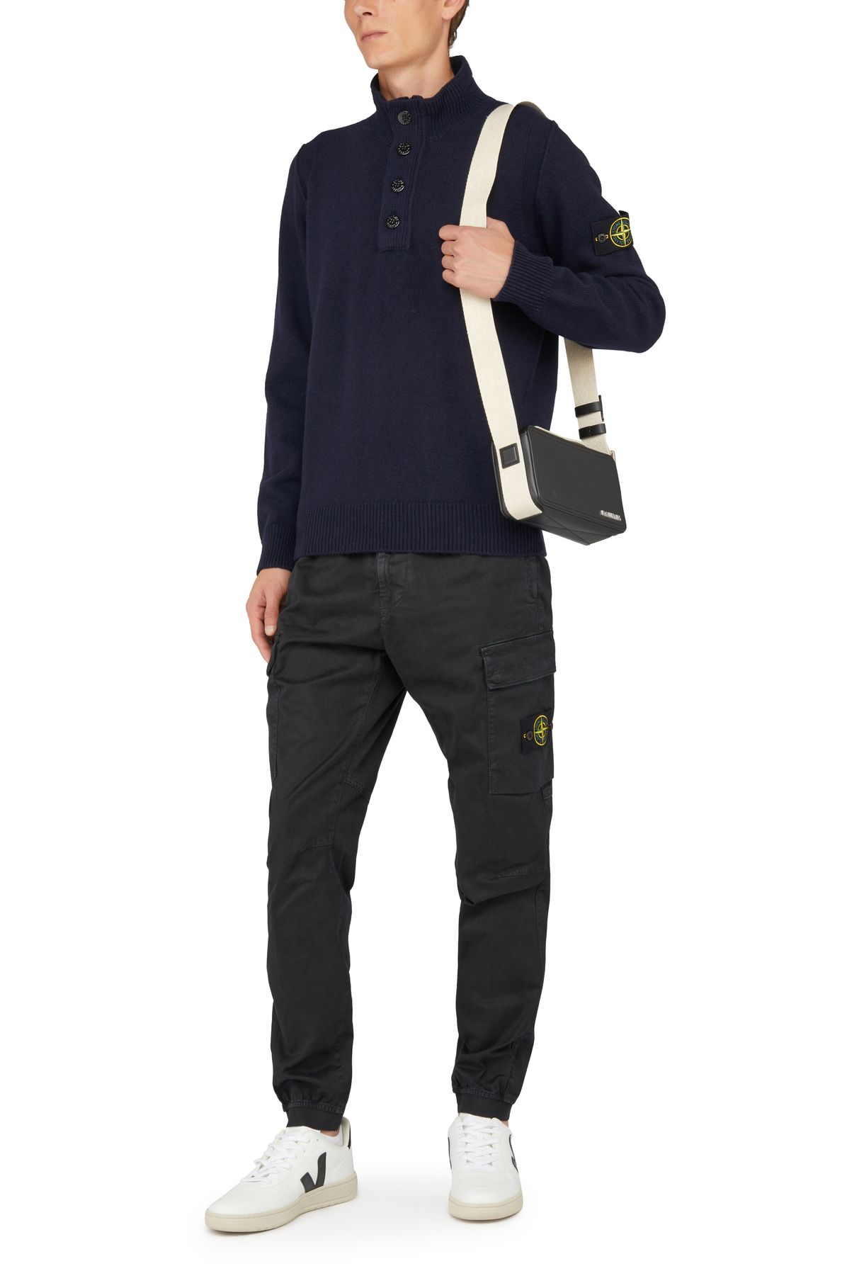 Stone Island Sweater with logo patch