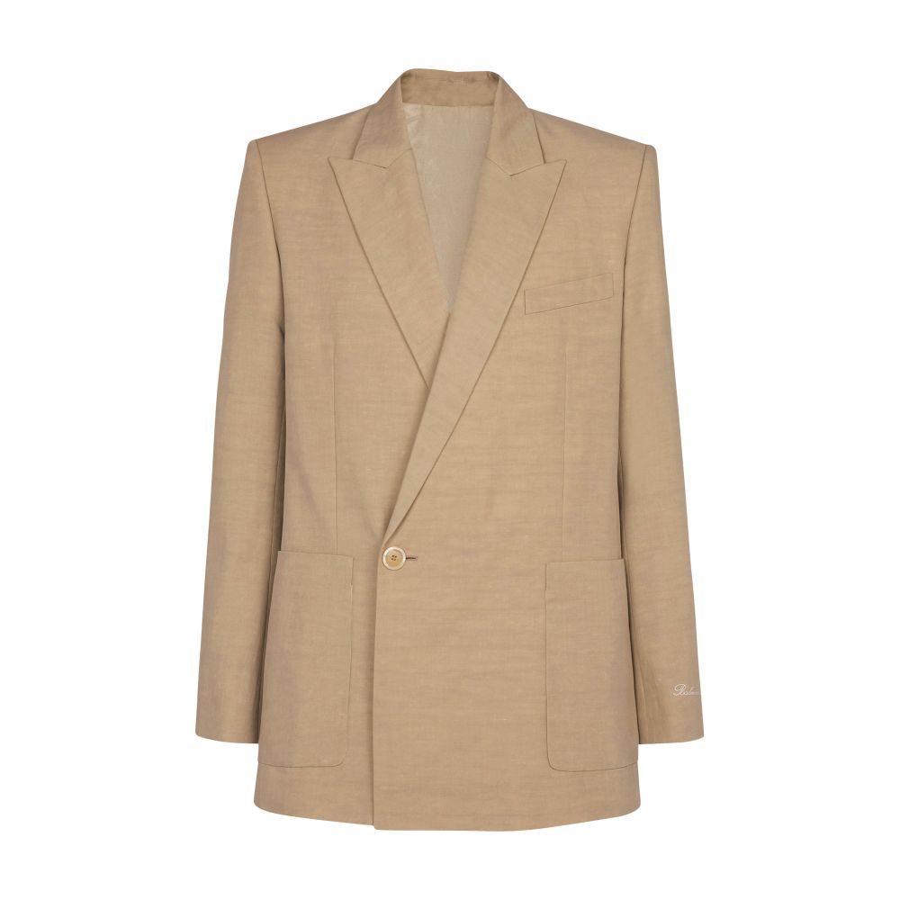 Balmain 1-button loose-fit fabric jacket