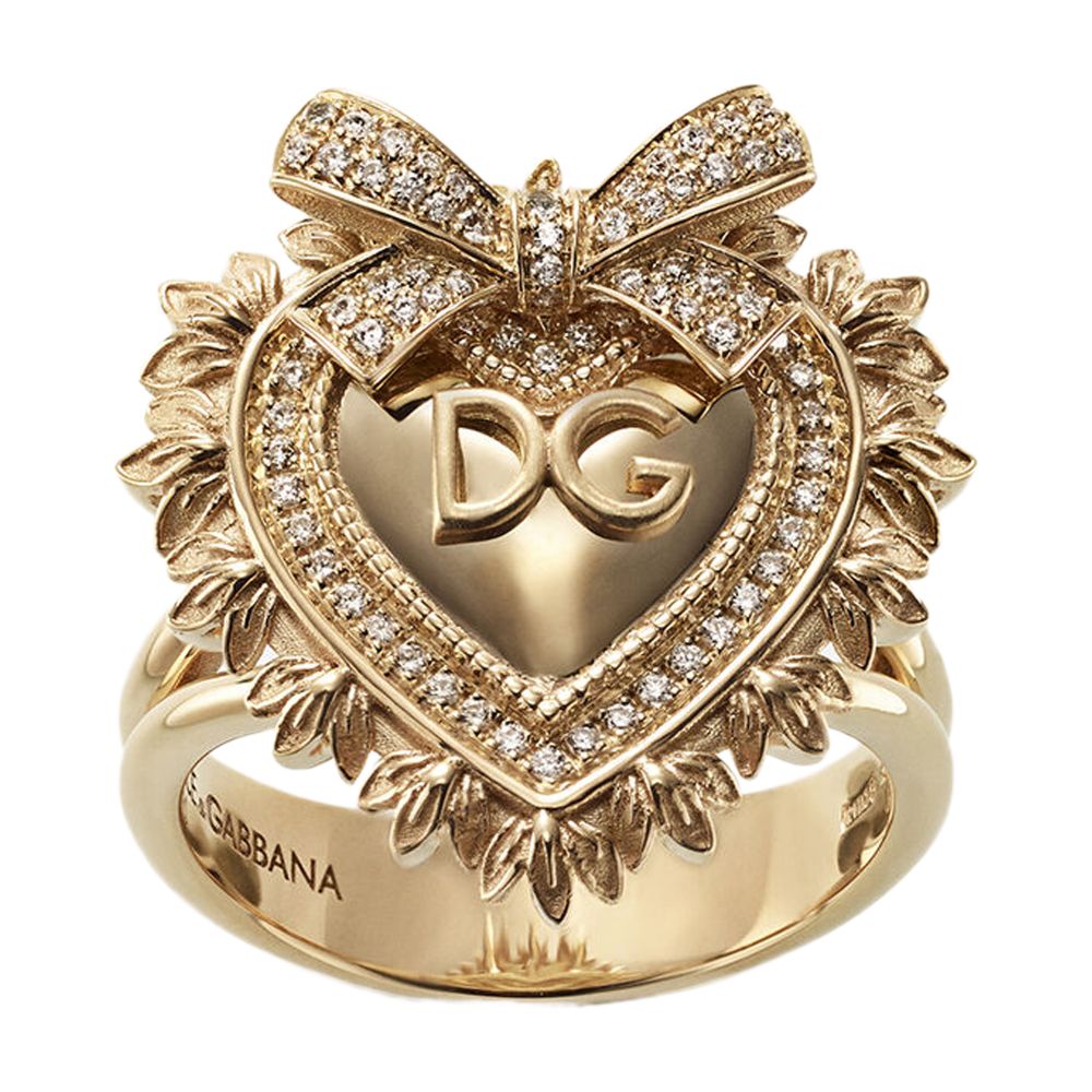 Dolce & Gabbana Devotion ring in yellow gold with diamonds