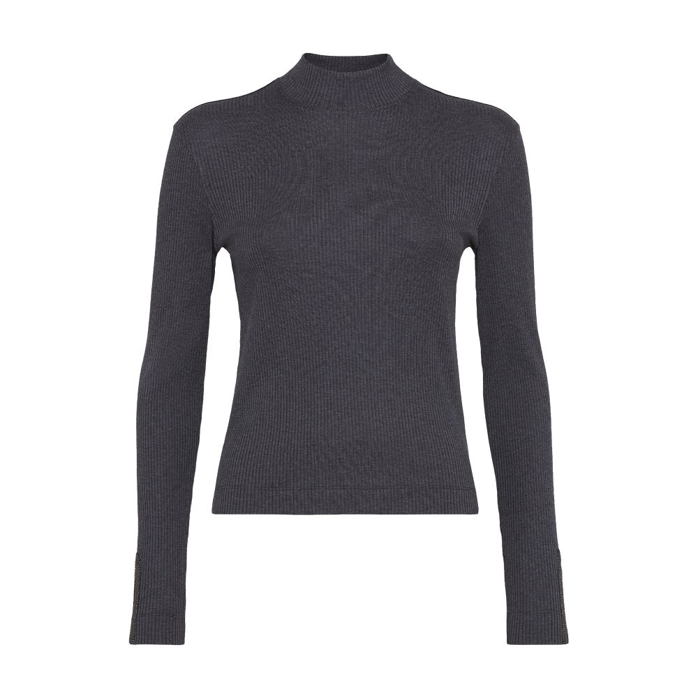 Brunello Cucinelli Ribbed jersey top