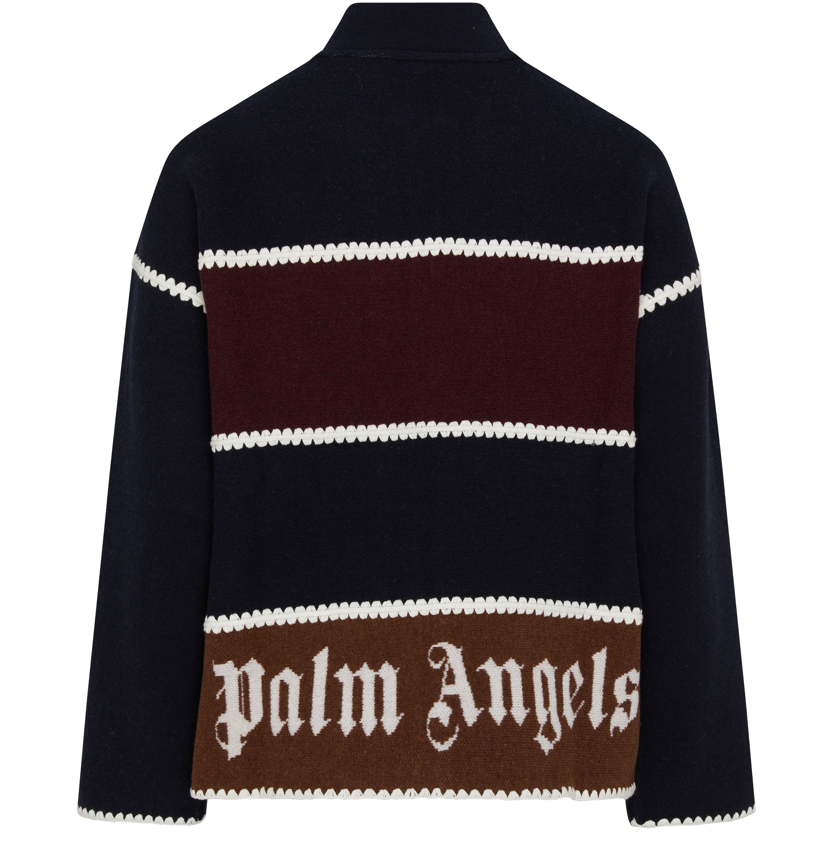 PALM ANGELS Pa Monogram Striped Knit jacket