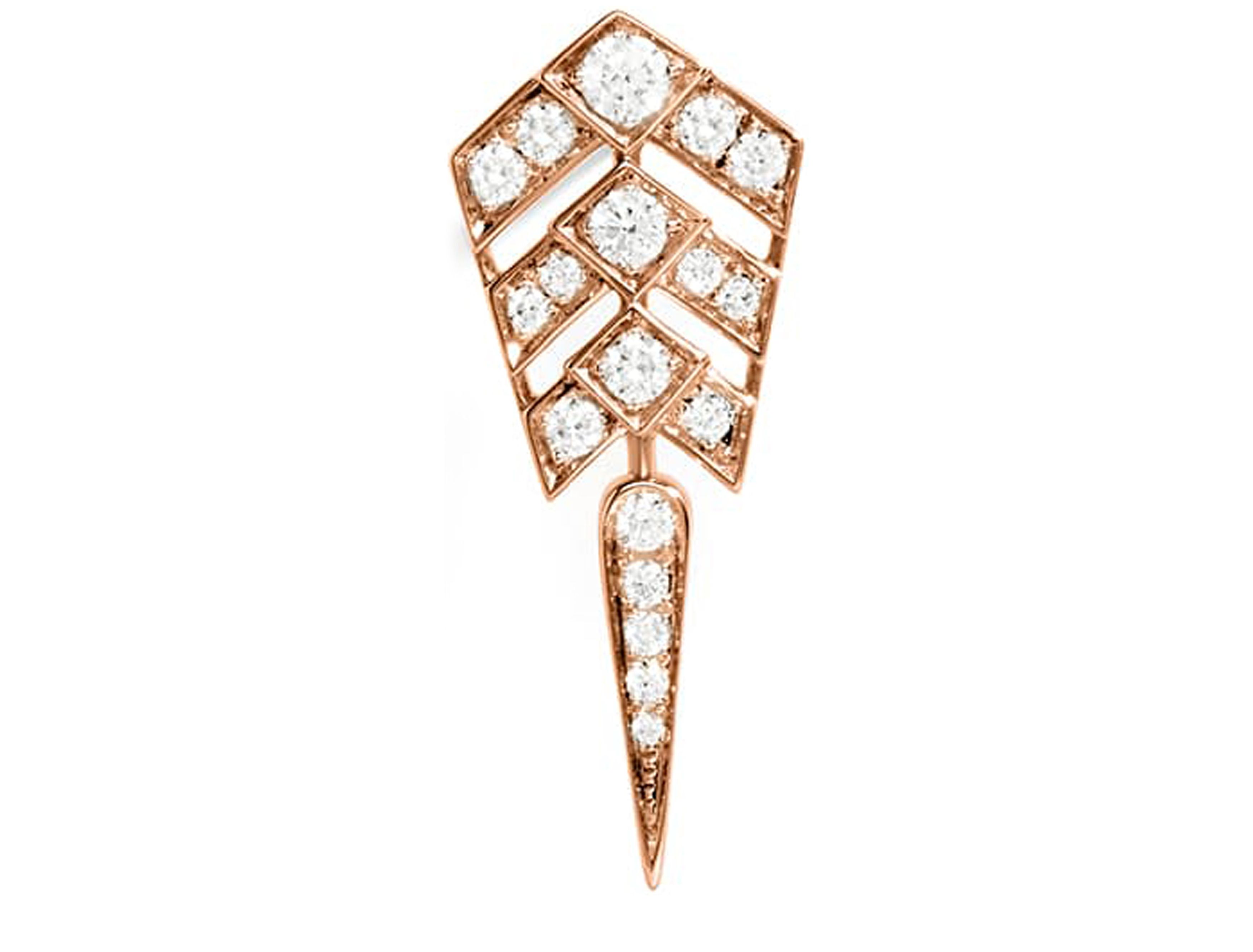  Stairway S diamond & 18k rose gold earring