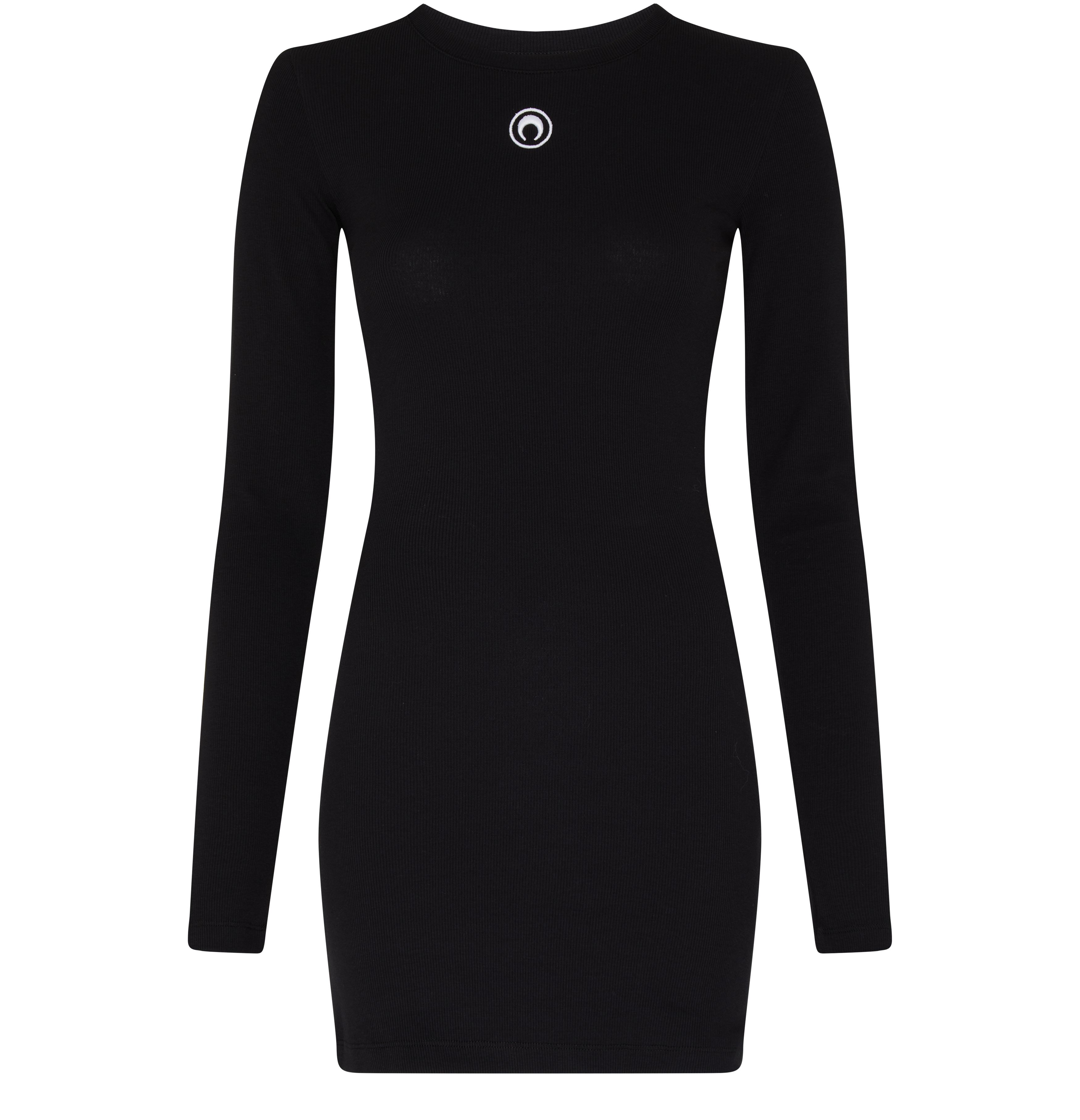 Marine Serre Moon logo ribbed jersey mini dress