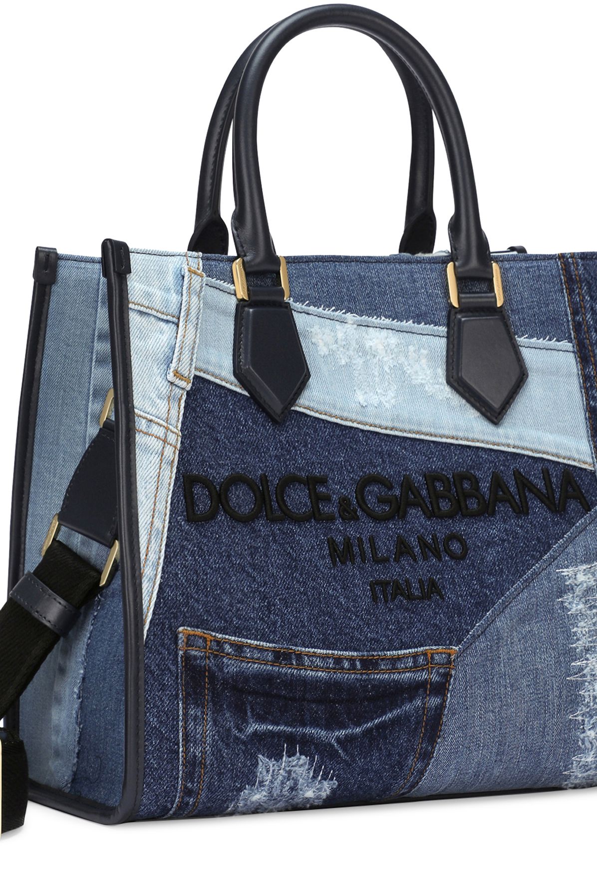 Dolce & Gabbana Denim shopper with embroidered logo