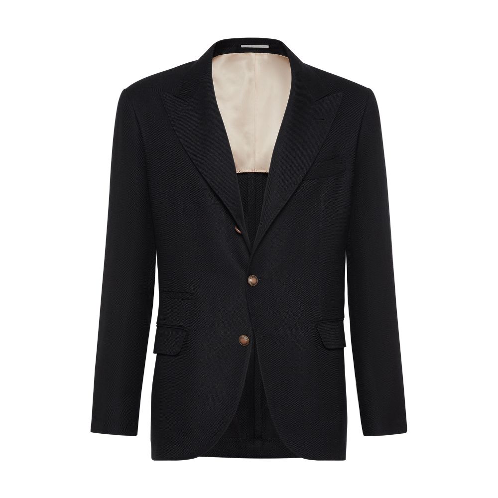 Brunello Cucinelli Unconstructed diagonal twill blazer