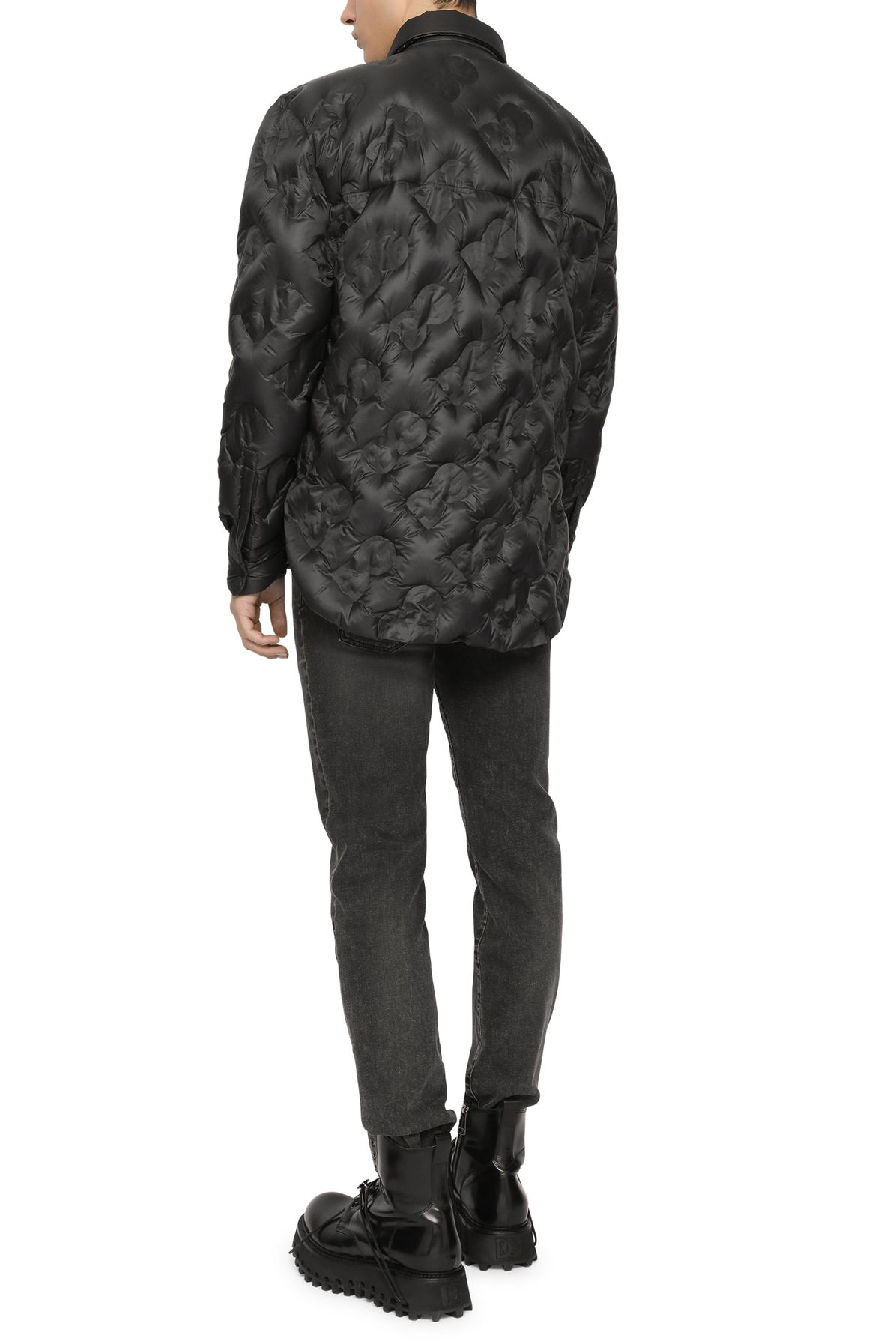 Dolce & Gabbana Padded and quilted nylon shirt with logo