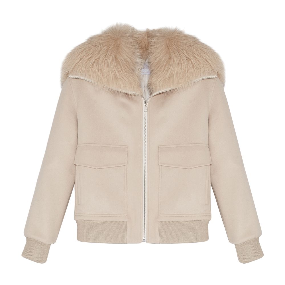 Yves Salomon Cashmere jacket with fur collar