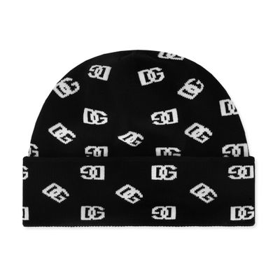 Dolce & Gabbana Jacquard knit hat with DG Monogram