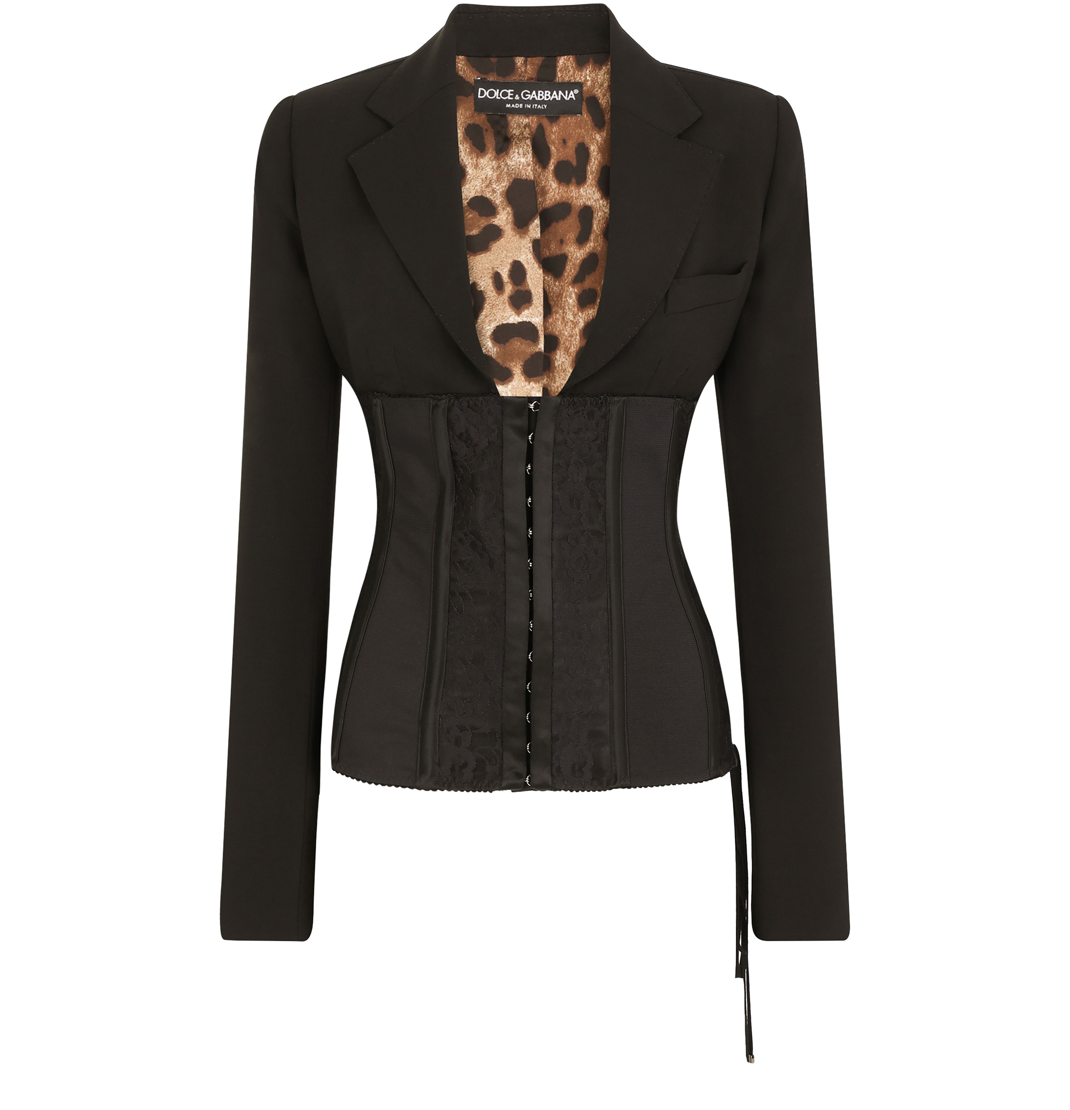 Dolce & Gabbana Woolen bustier jacket with lacing