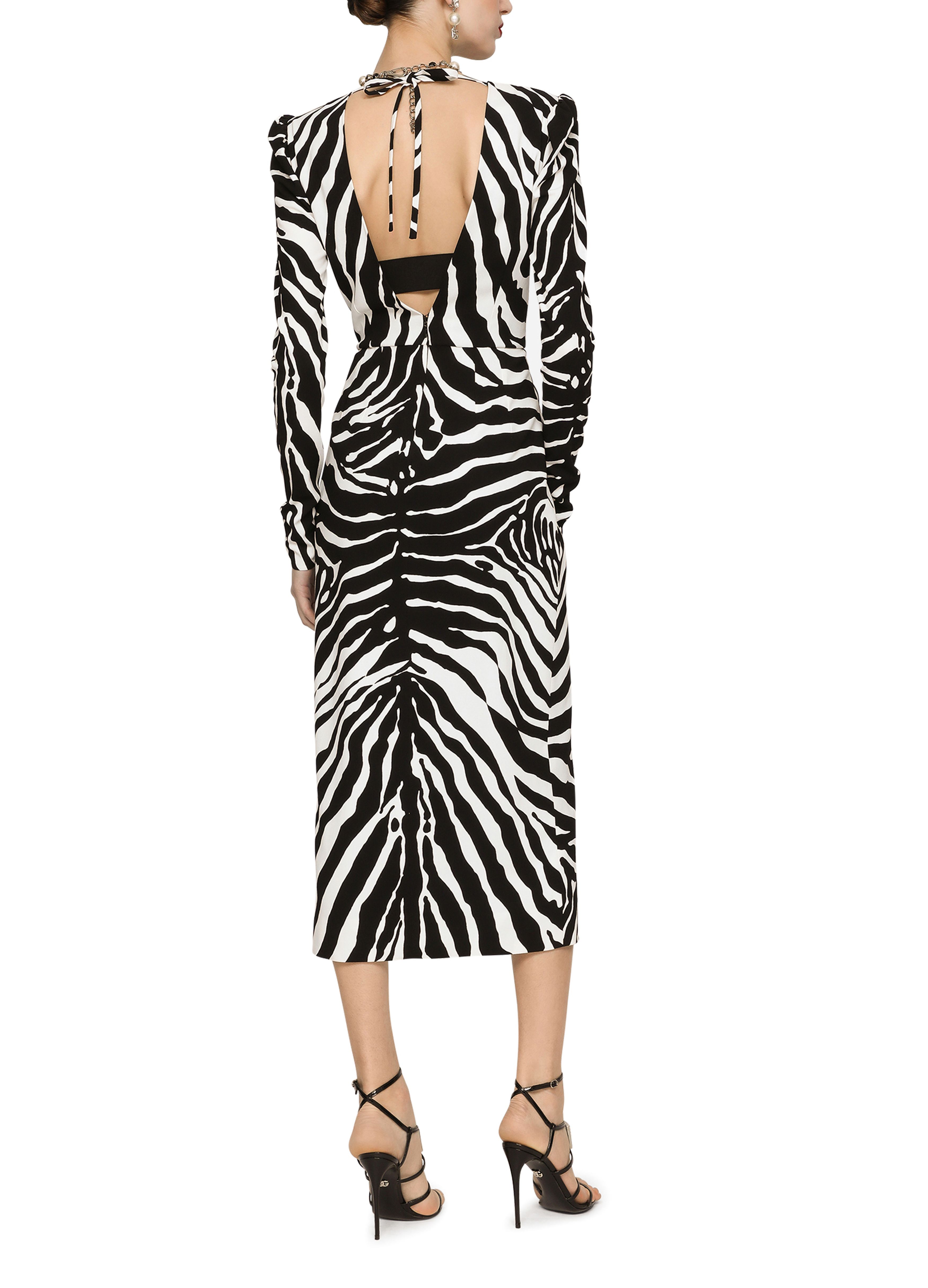 Dolce & Gabbana Zebra printed cady midi dress