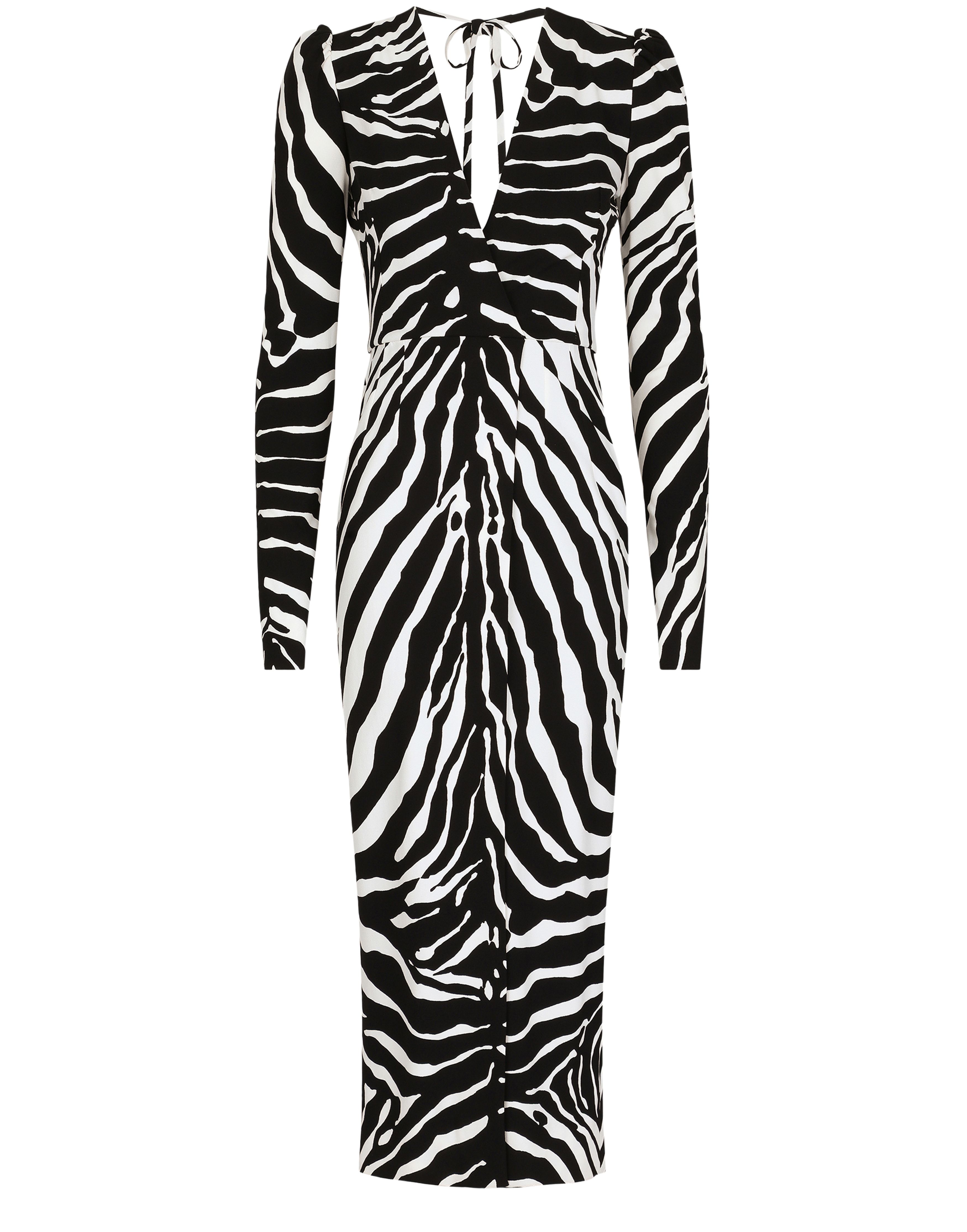 Dolce & Gabbana Zebra printed cady midi dress