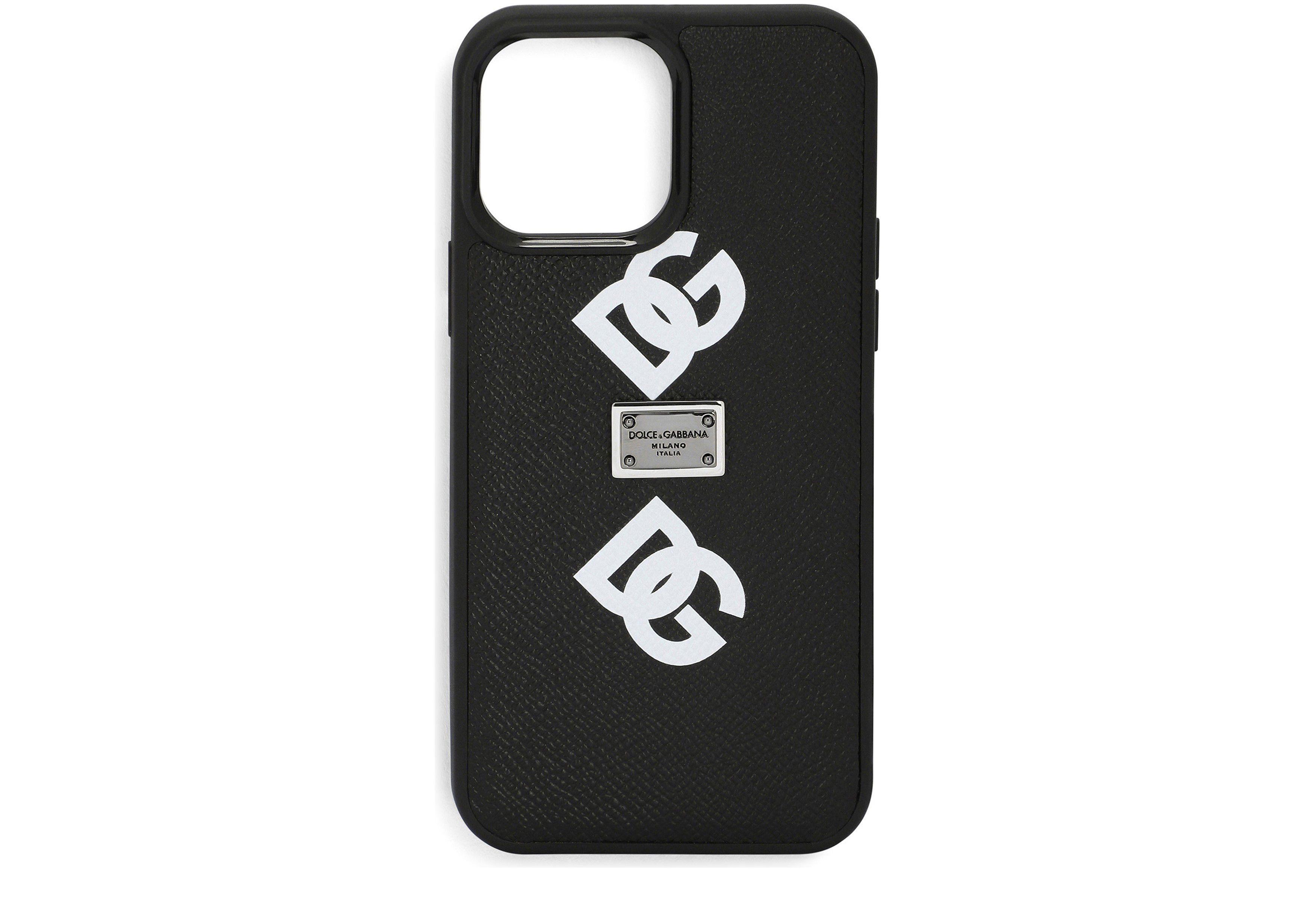 Dolce & Gabbana Calfskin iPhone 13 Pro Max cover with all-over DG print