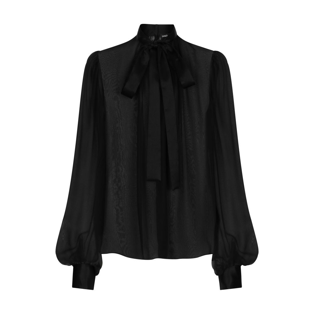 Dolce & Gabbana Silk chiffon pussy-bow blouse