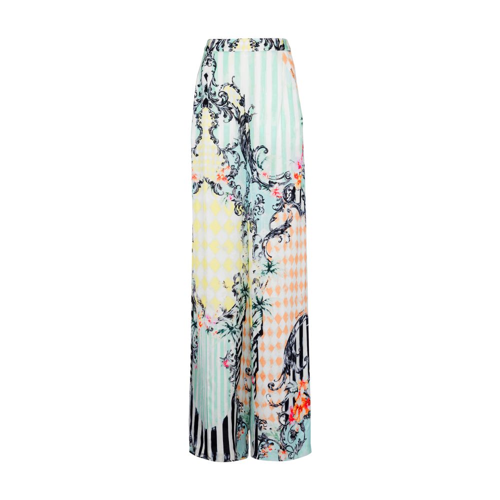 Balmain Baroque print palazzo pants