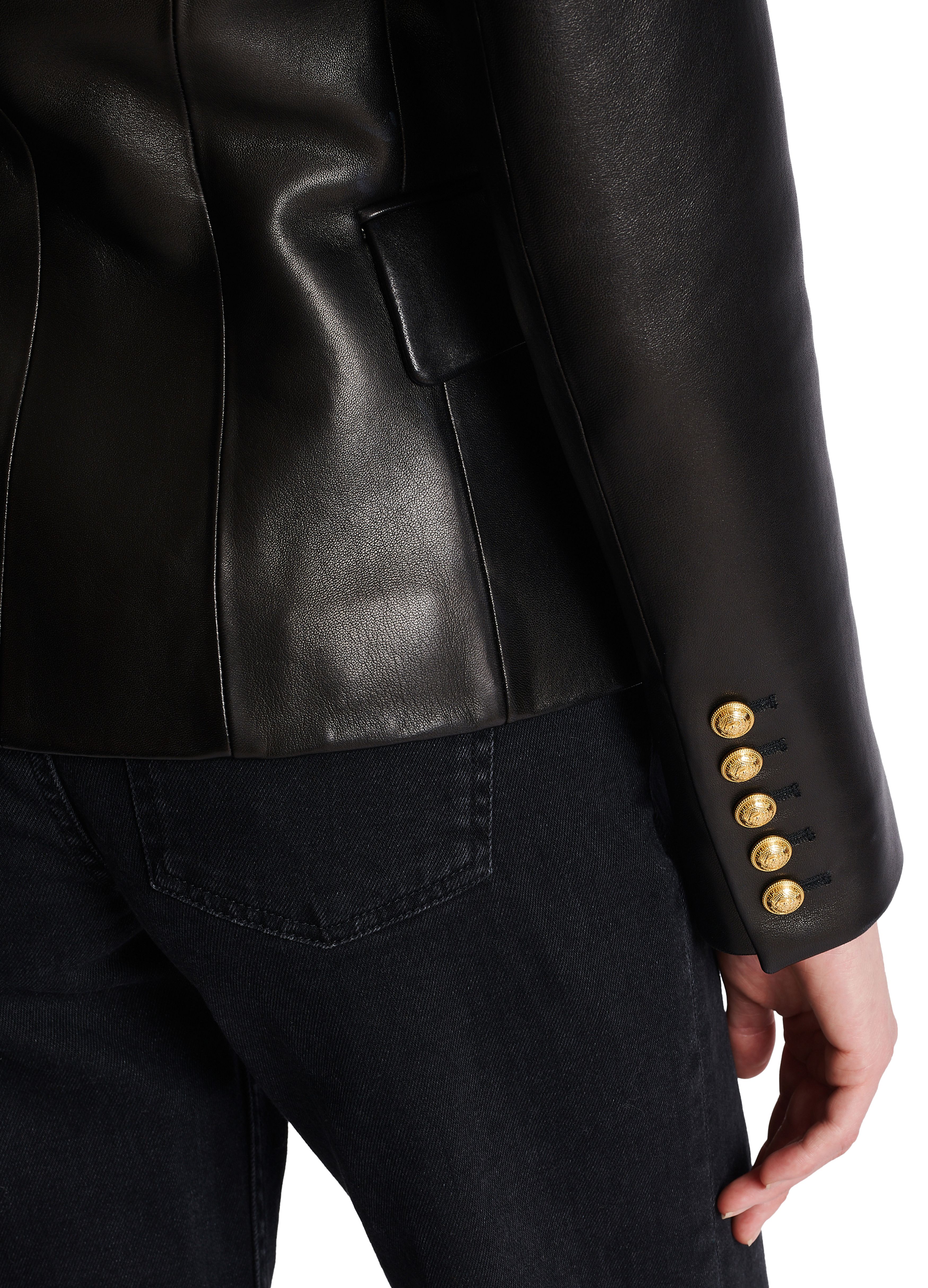 Balmain Double-breasted leather jacket