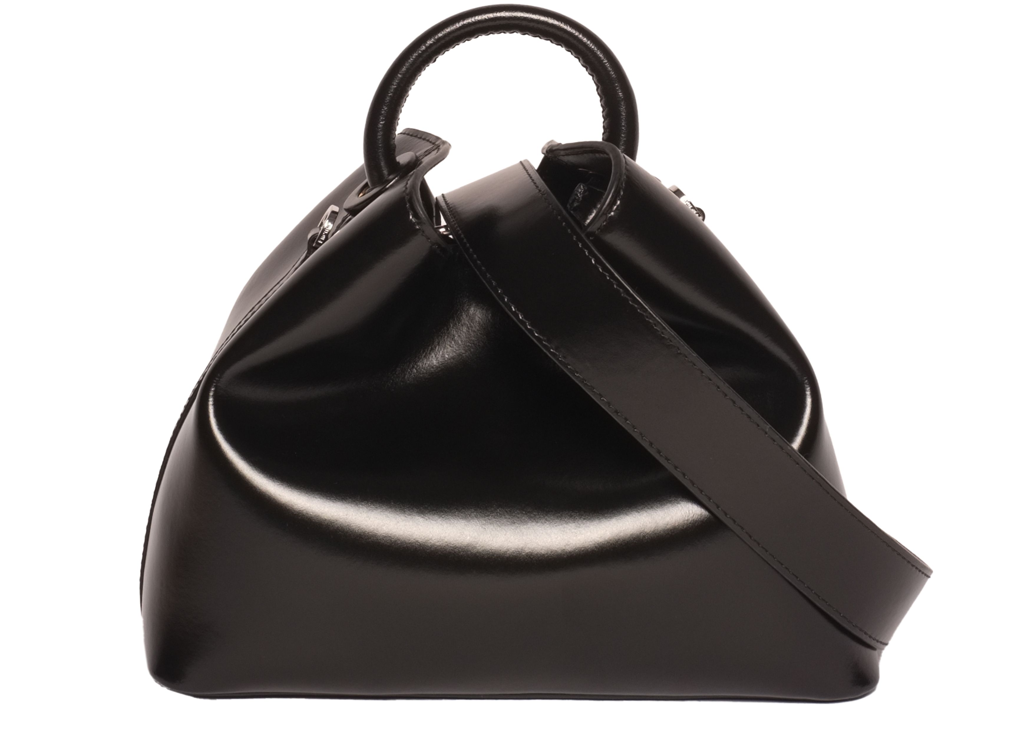 Elleme Raisin large semi petent leather bag with silver hardware