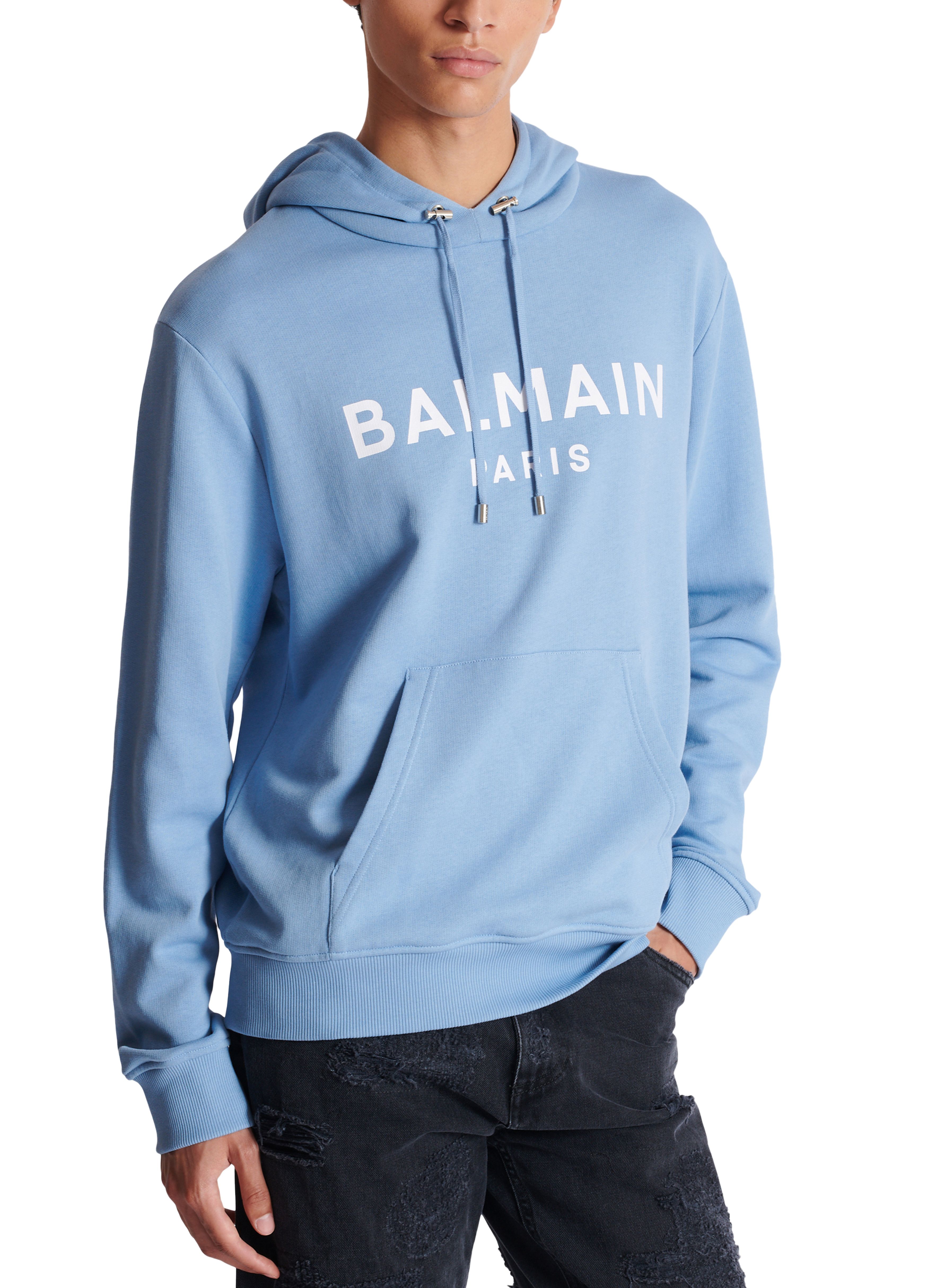 Balmain Balmain logo printed cotton hoodie