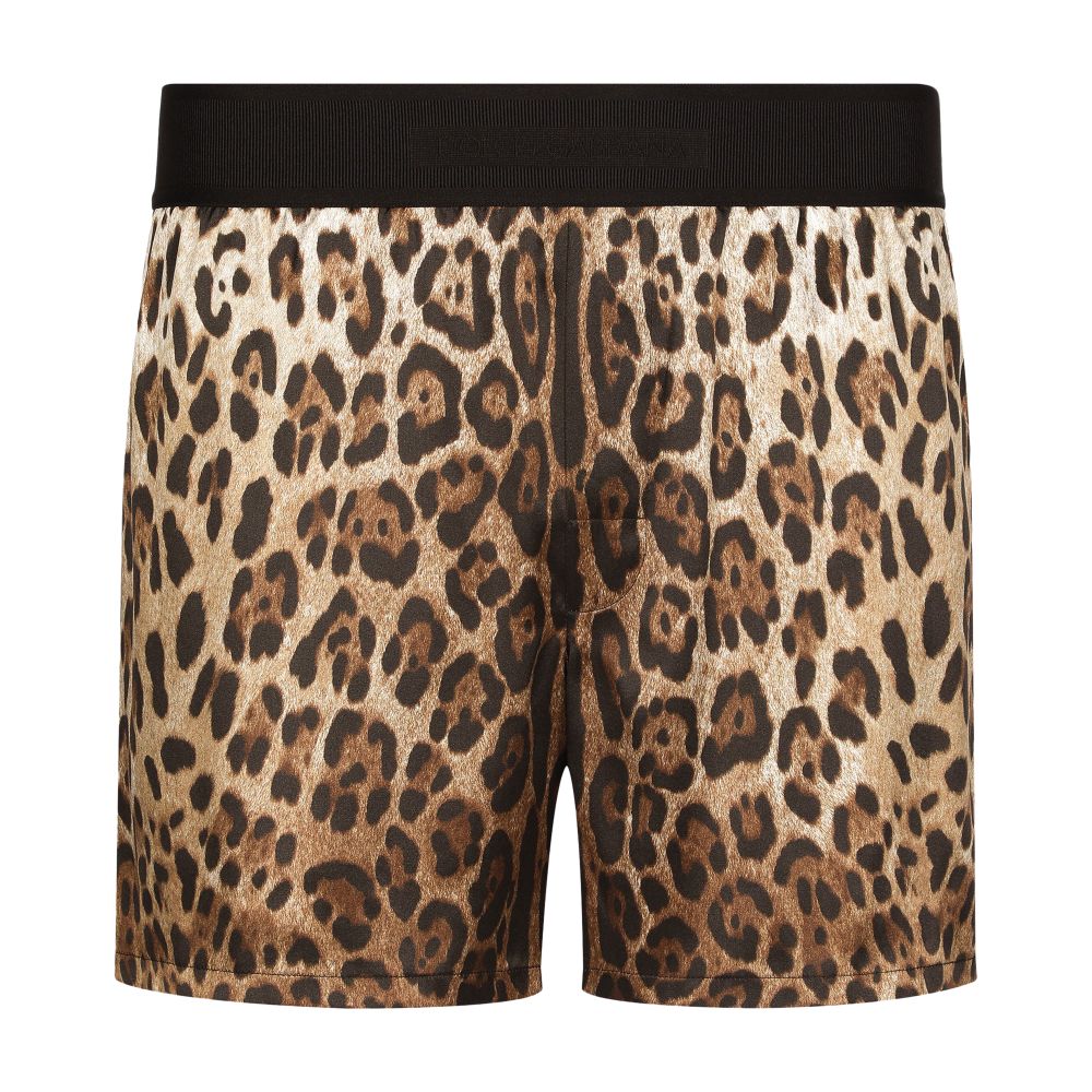 Dolce & Gabbana Leopard-print silk shorts