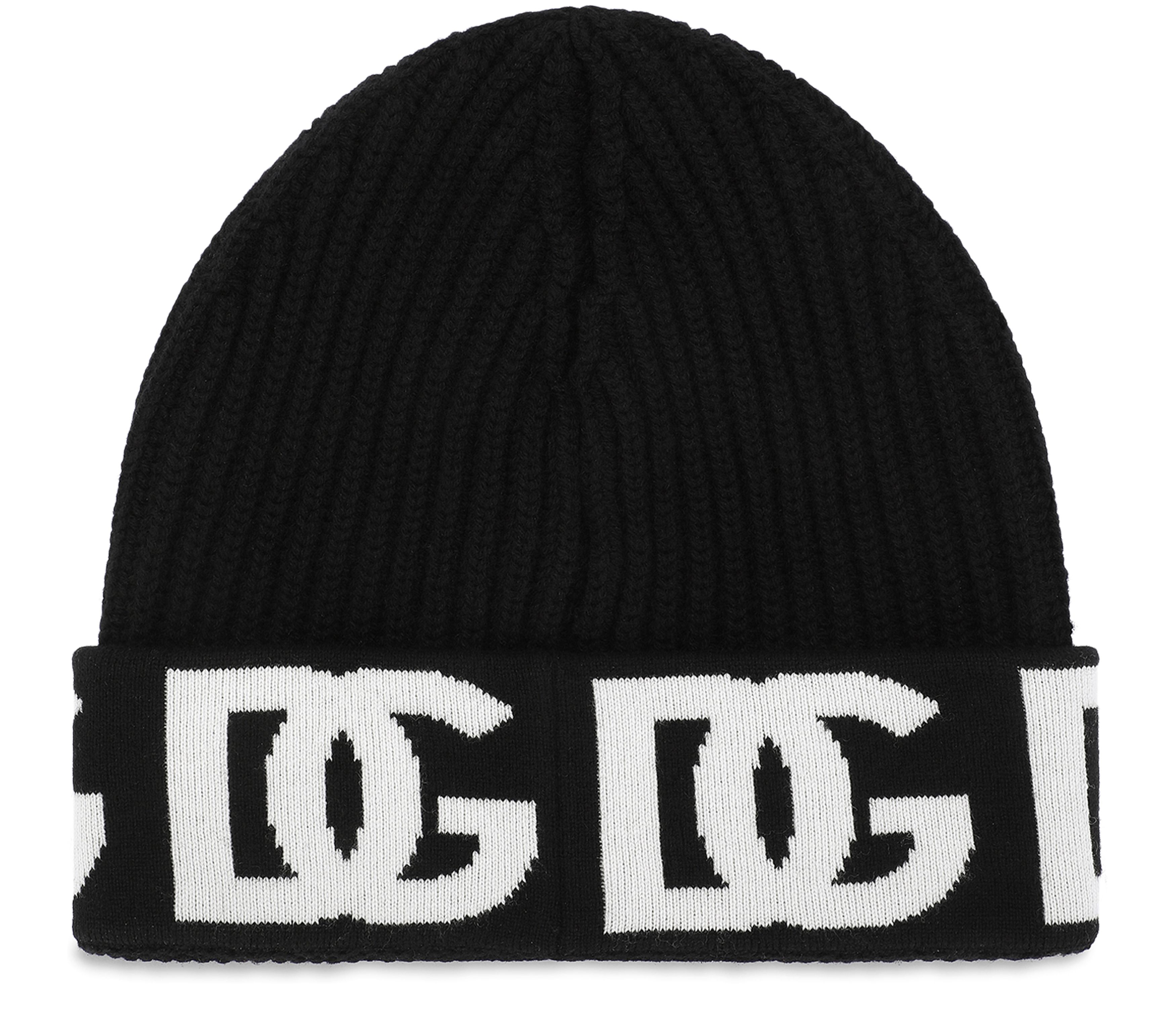 Dolce & Gabbana Cashmere hat with jacquard DG logo