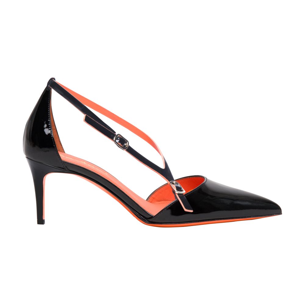 Santoni Leather mid-heel pumps