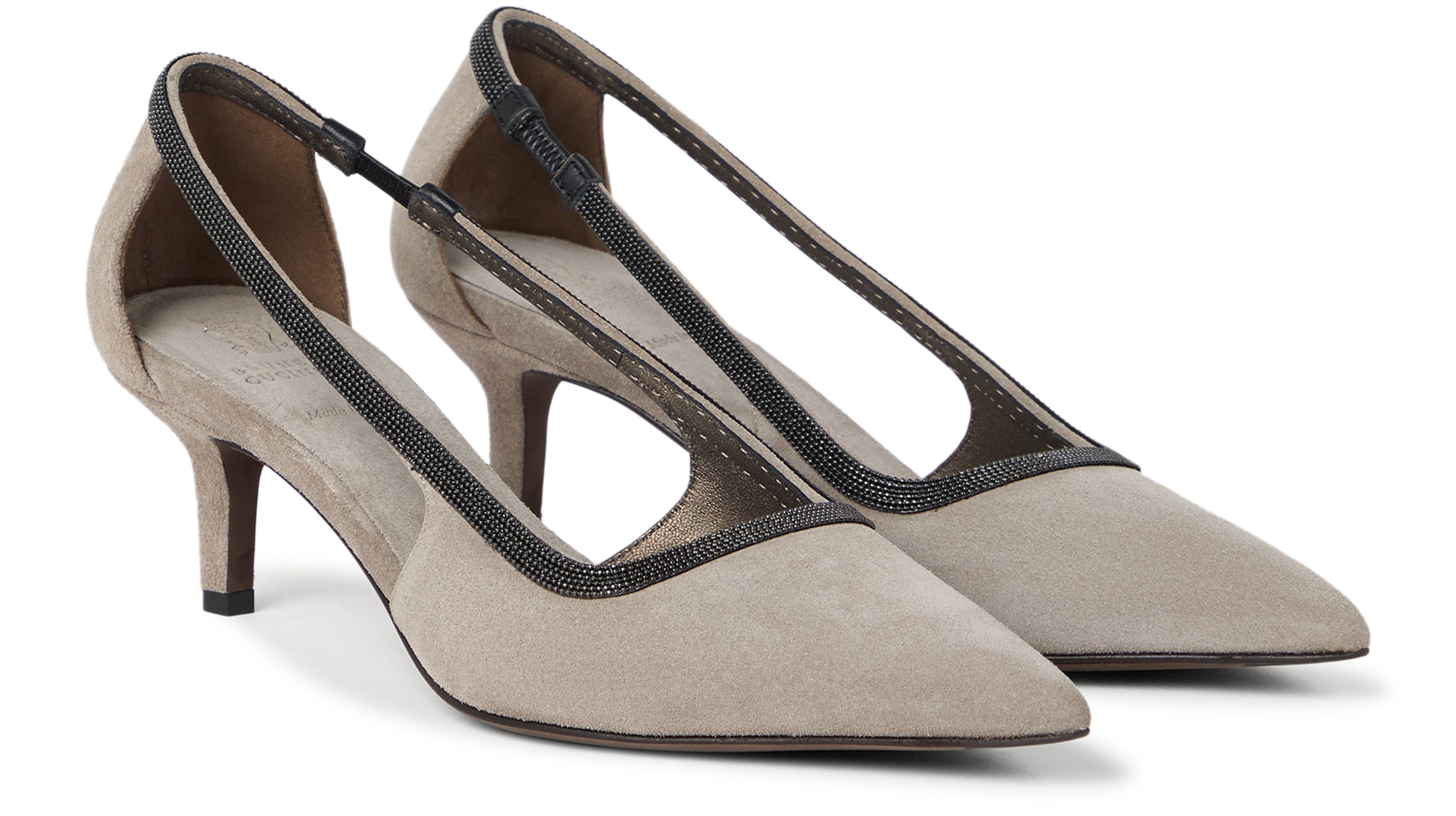 Brunello Cucinelli City heels with monili