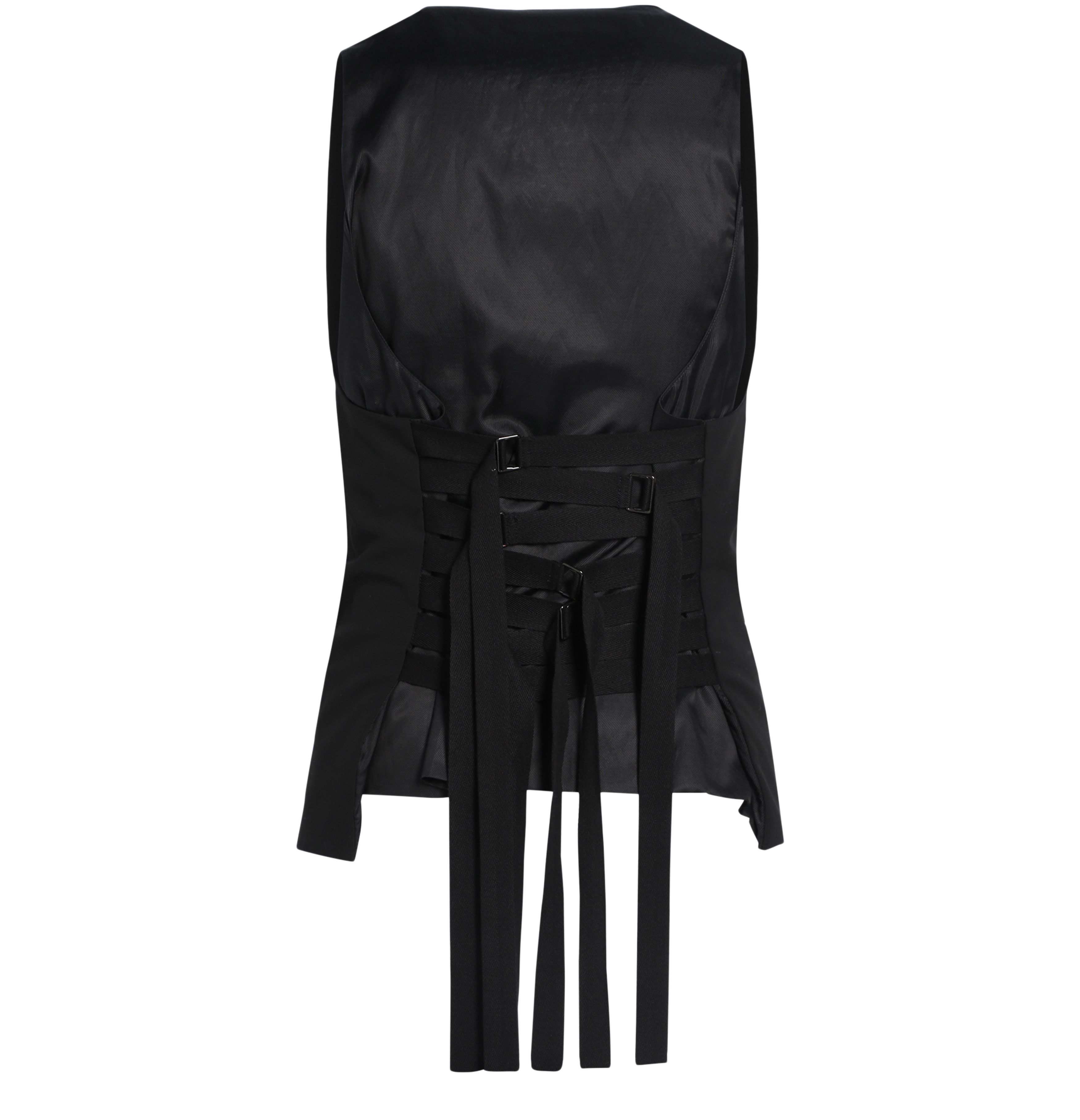 Ann Demeulemeester Ludwig fluid belting waistcoat cotton twill