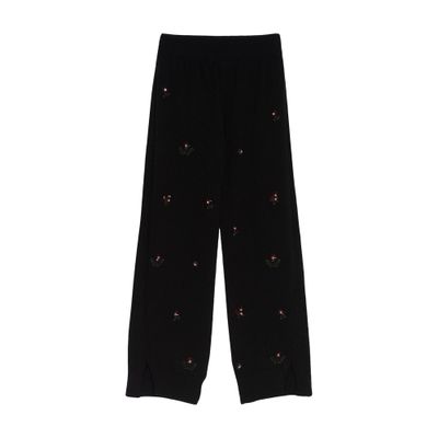 Barrie Iconic embroidered trousers in cashmere