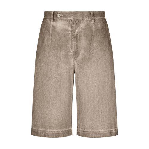 Dolce & Gabbana Garment-dyed cotton shorts with logo tag