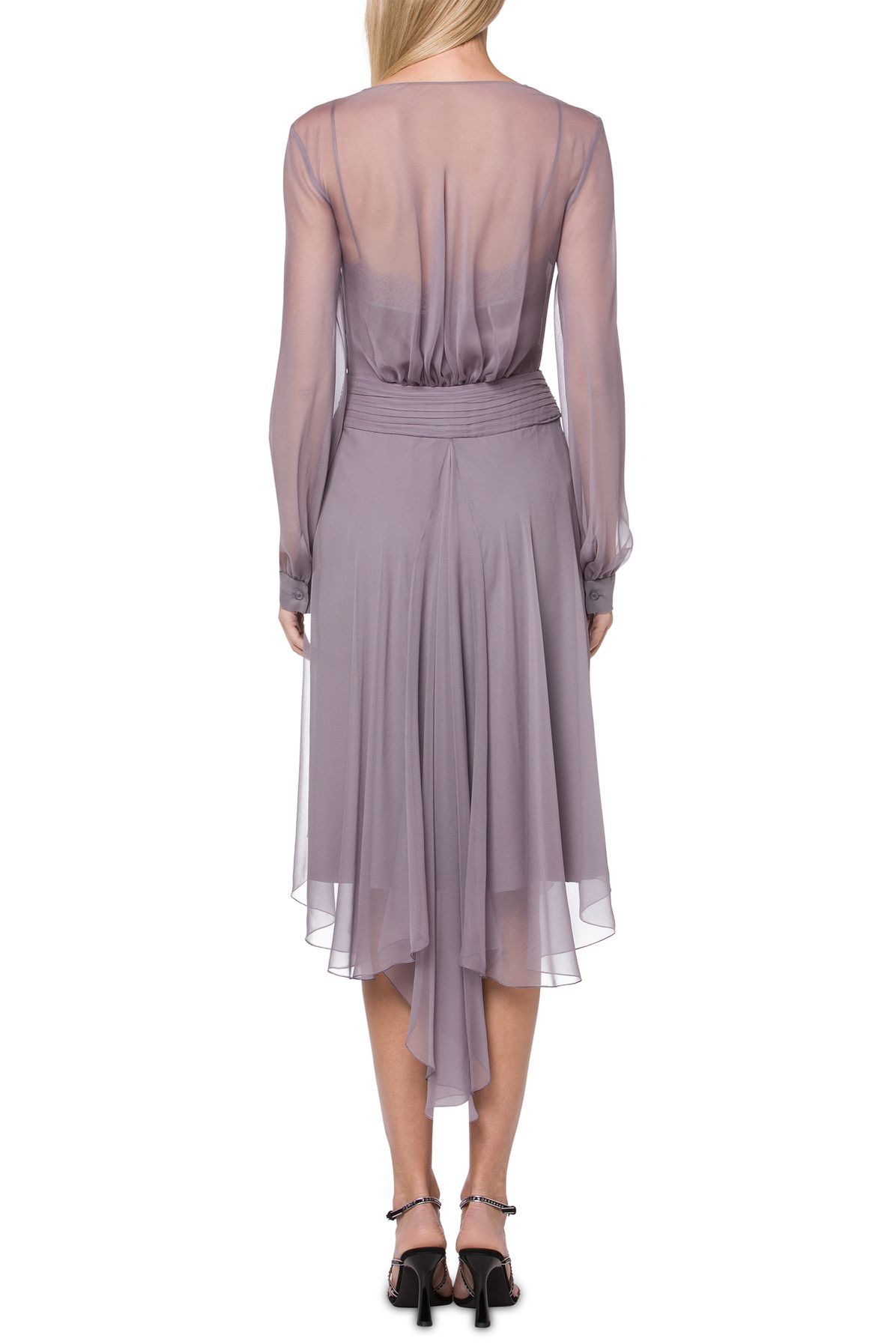 Alberta Ferretti Eco-sustainable chiffon dress with bow