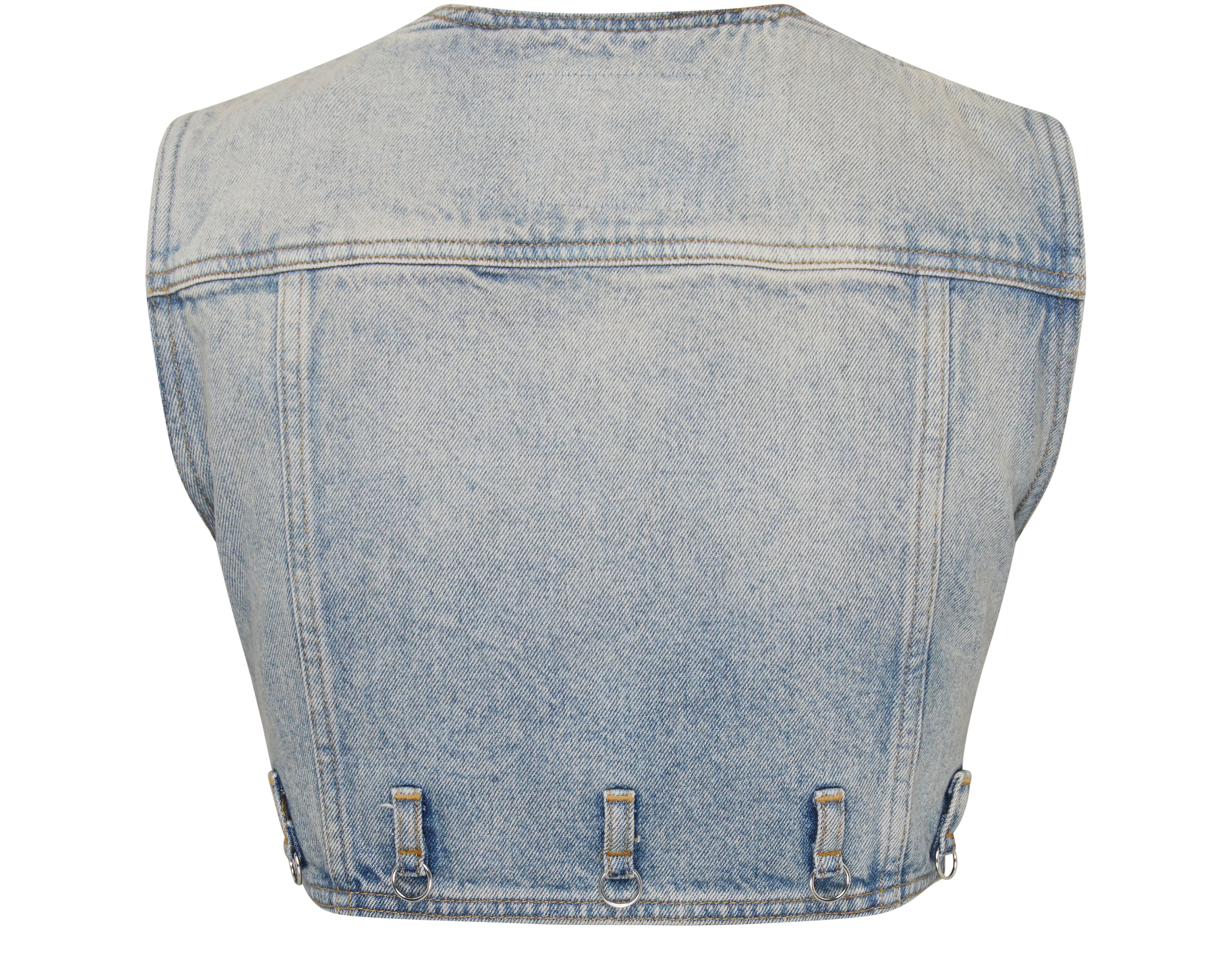 Courrèges Multiflex denim cropped vest