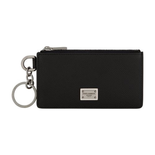 Dolce & Gabbana Calfskin card holder with ring and logo tag