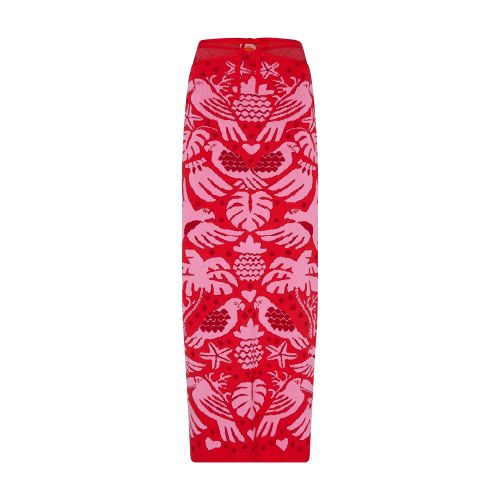 Farm Rio Jungle Scarf Knit midi skirt